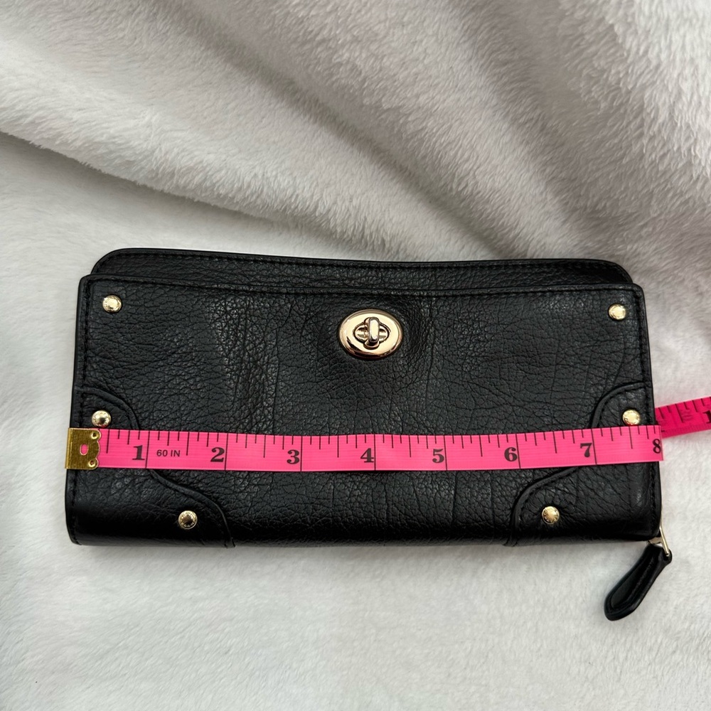 Coach Mercer Black Accordion Long Zip Wallet Amazing Condition - Picture 7 of 14